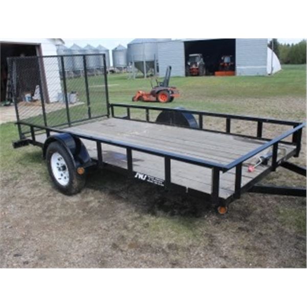 SWS APPROX 8' X 12' SINGLE AXLE TRAILER C/W RAMPS