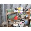 Image 2 : QUANTITY OF OILS, FUNNELS, & CONTENTS ON SHELF