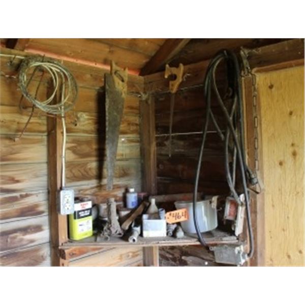 MISC ON COUNTER, 2 SAWS, CORD