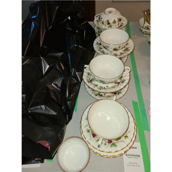 Royal Worcester tea cups and saucers cat A