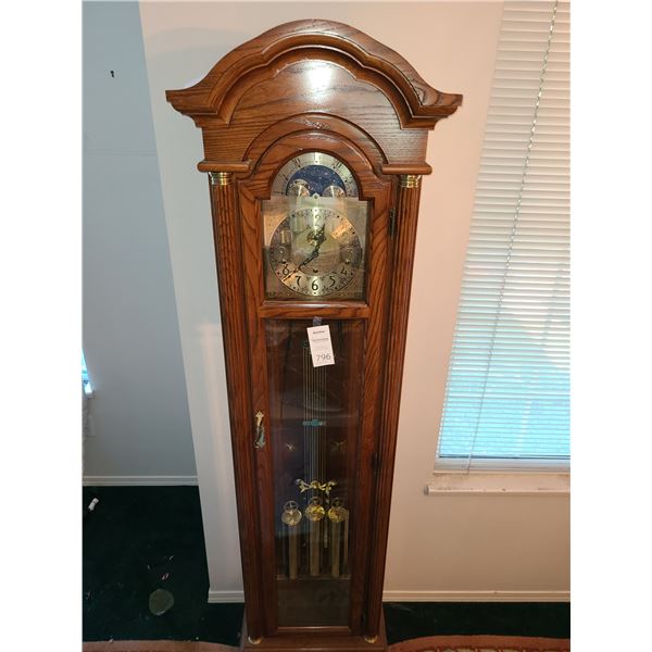 Contempory Oak Westminster Chime Grandfather Clock cat c