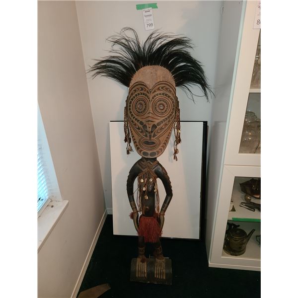 African carved wood figure cat B