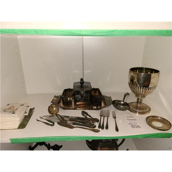 Silver plated tea set and more cat a