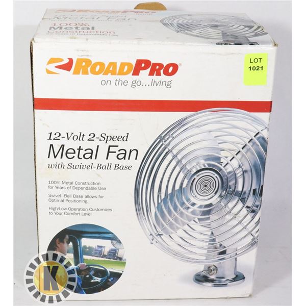 ROAD PRO 12 VOLT 2 SPEED METAL FAN