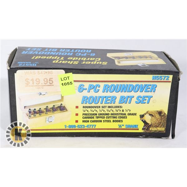 6PC ROUNDOVER ROUTER BIT SET
