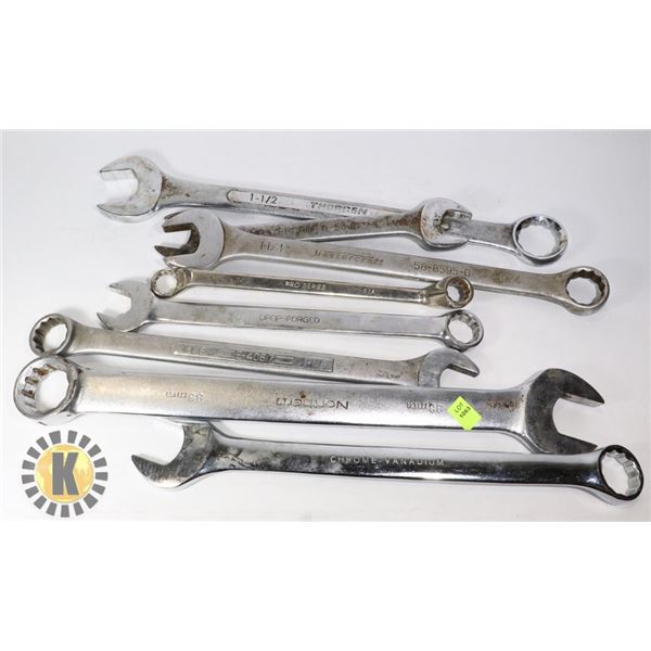 BUNDLE OF ASSORTED SIZE LARGE WRENCHES