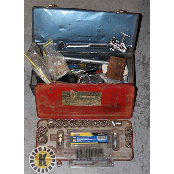 BUNDLE OF ESTATE TOOL BOXES AND SOCKETS