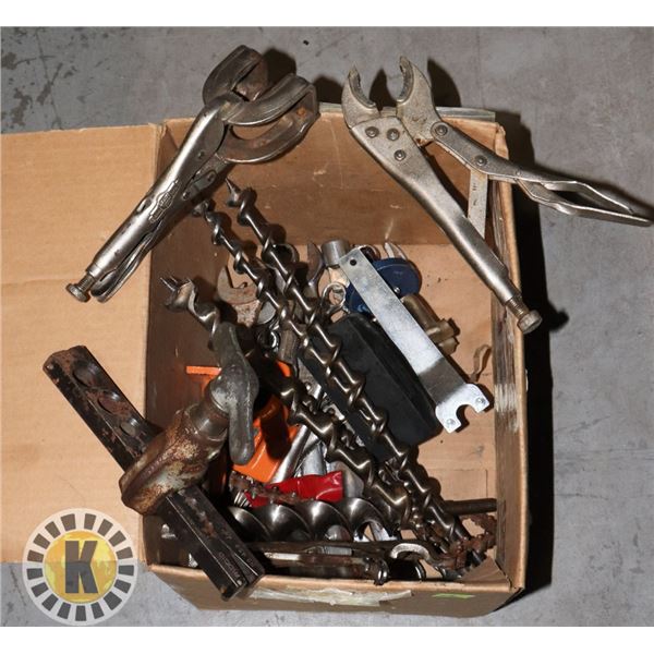 LARGE ESTATE BOX OF BITS AND OTHER TOOLS