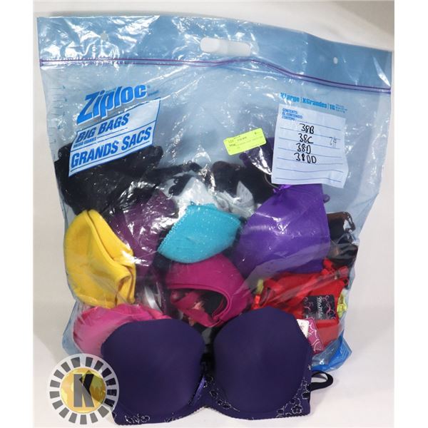 LARGE BAG F BRAS. SIZE 38B TO 38D; 40- 50 PIECES