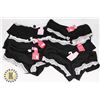 Image 1 : 7 BLACK WITH LACE TRIM PANTIES. LARGE SIZE