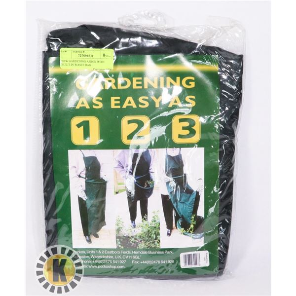 NEW GARDENING APRON WITH BUILT IN WASTE BAG