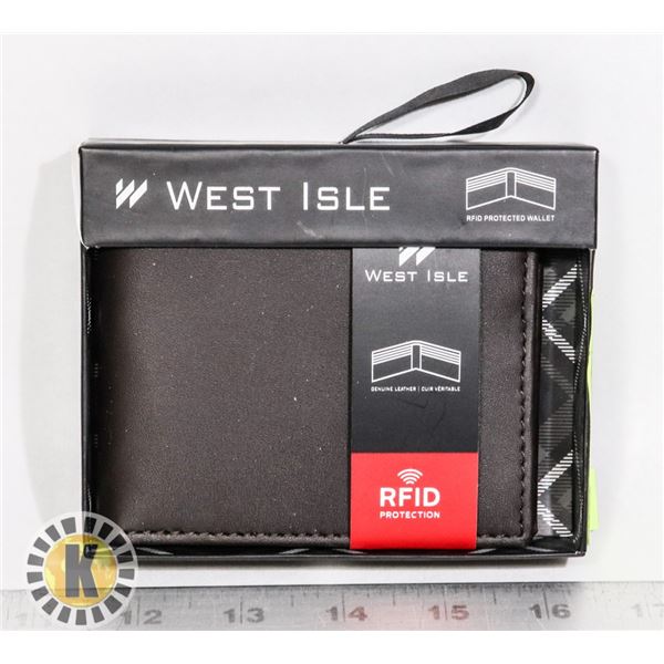 NEW MEN'S LEATHER WALLET BUILT IN RFID