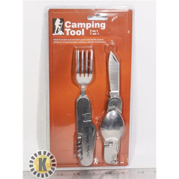 NEW 7-IN-1 CAMPING TOOL