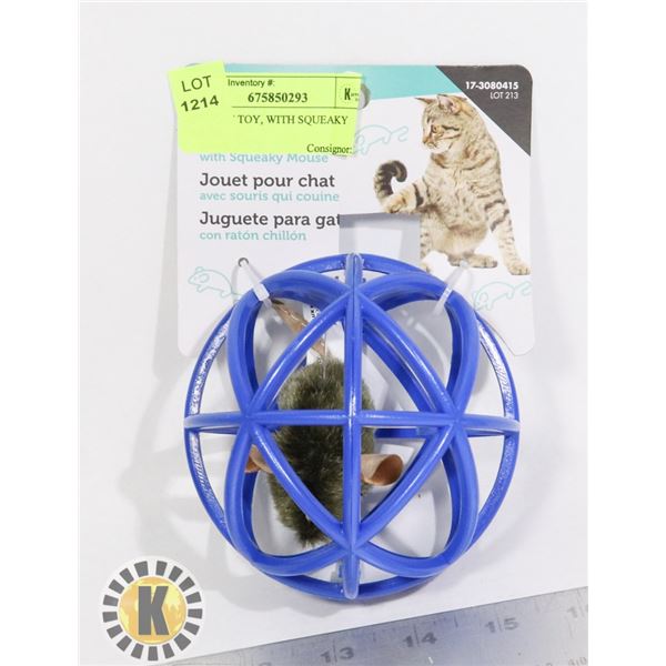 NEW CAT TOY, WITH SQUEAKY MOUSE