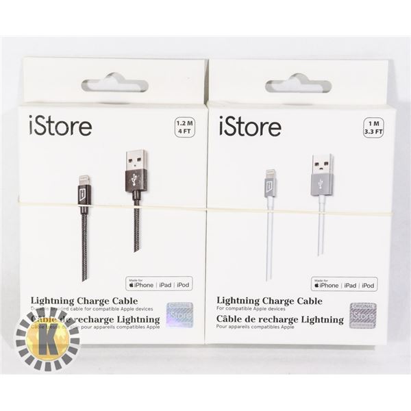 TWO LIGHTNING CHARGE CABLES
