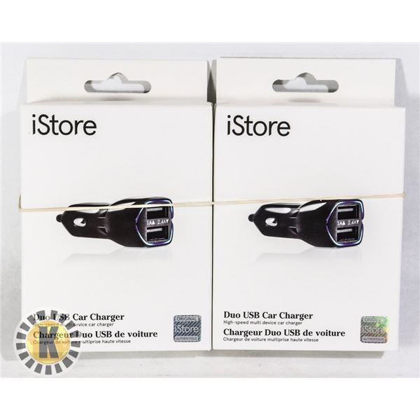 TWO USB CAR CHARGERS