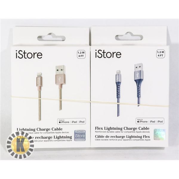 TWO LIGHTING CHARGE CABLES ON IS FLEX