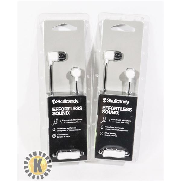 TWO SETS OF NEW SKULLCANDY HEADPHONES