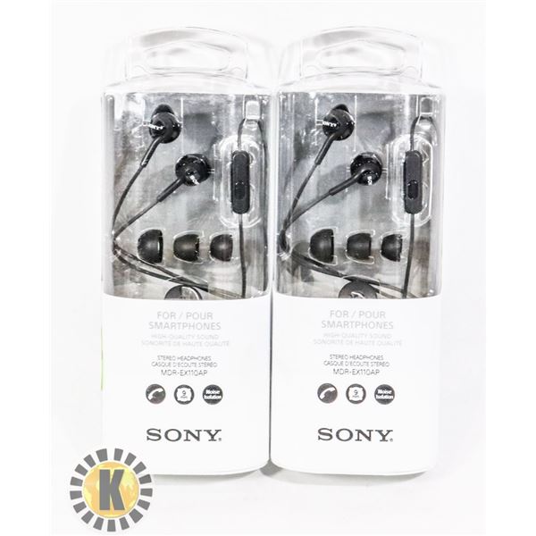 TWO SETS OF NEW SONY HEADPHONES