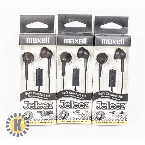 THREE NEW MAXELL HEADPHONES