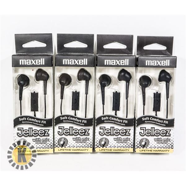 FOUR NEW MAXELL HEADPHONES