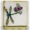 Image 1 : SMALL DRAGONFLY + WASP RHINESTONE BROOCHES