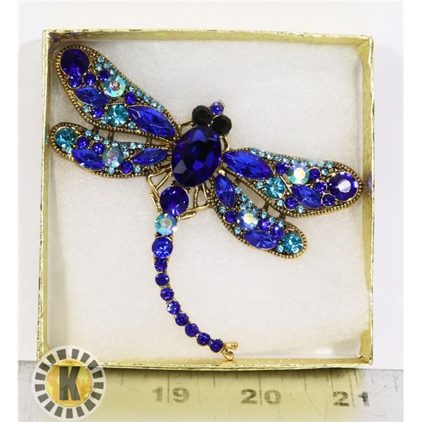 LARGE DRAGONFLY RHINESTONE BROOCH