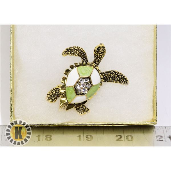 TURTLE RHINESTONE BROOCH