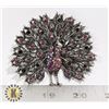 Image 1 : PEACOCK RHINESTONE BROOCH