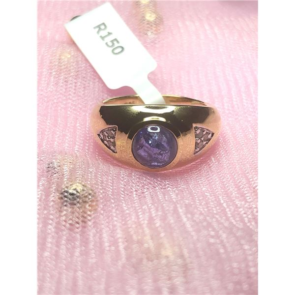 SILVER TANZANITE & DIAMOND 1.4CT RING