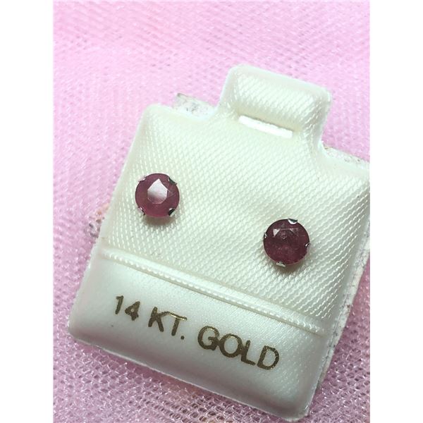 14K WHITE GOLD RUBY (0.85CT) EARRINGS