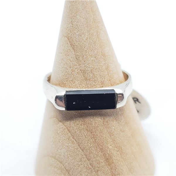SILVER BLACK ONYX RING