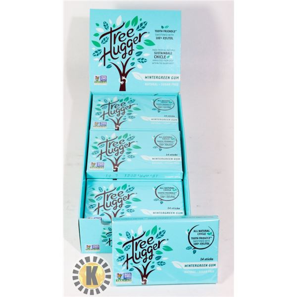 BOX OF TREE HUGGER WINTERGREEN GUM - 12 PACKS