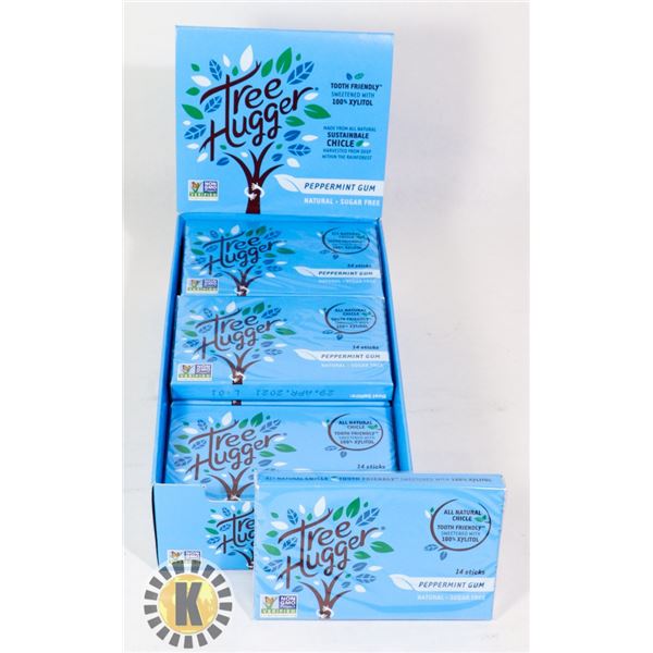 BOX OF TREE HUGGER PEPPERMINT GUM - 12 PACKS