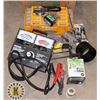 Image 1 : BOX OF HARDWARE- BATTERY TESTER, AND MANY MORE