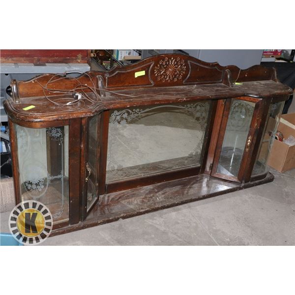 VINTAGE ILLUMINATED WOODEN HEADBOARD