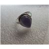 Image 1 : 10)  LAB CREATED TEAR DROP AMETHYST RING SET