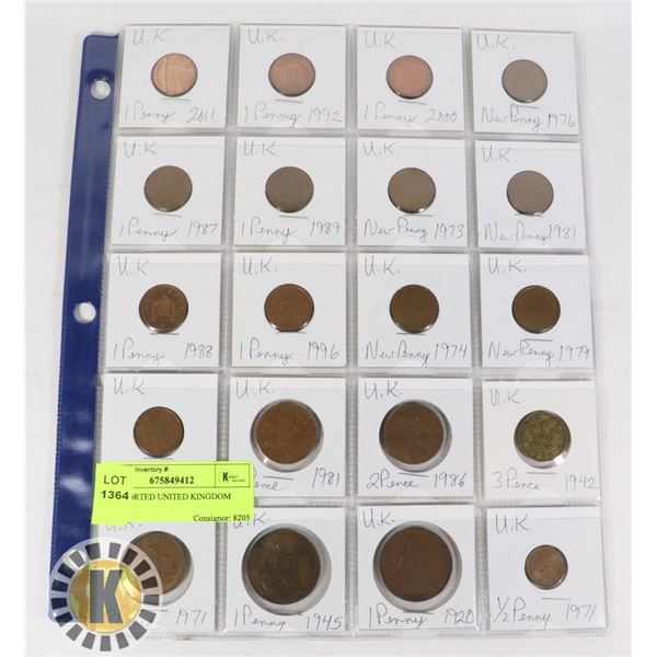 20 ASSORTED UNITED KINGDOM COINS