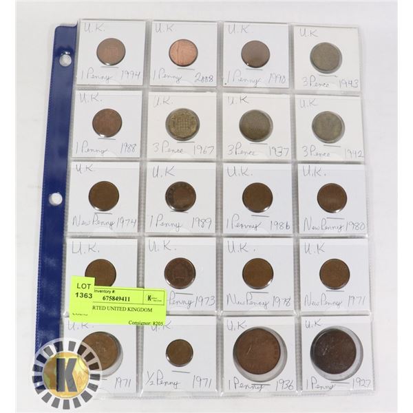 20 ASSORTED UNITED KINGDOM COINS