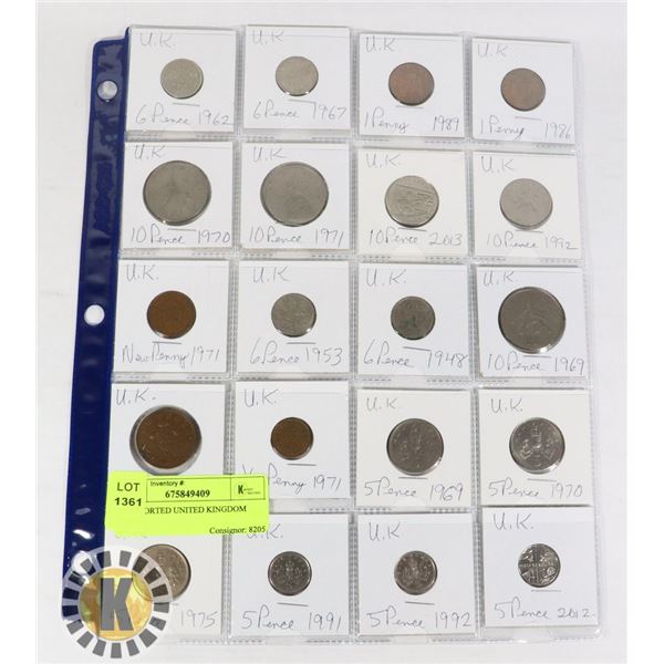 20 ASSORTED UNITED KINGDOM COINS