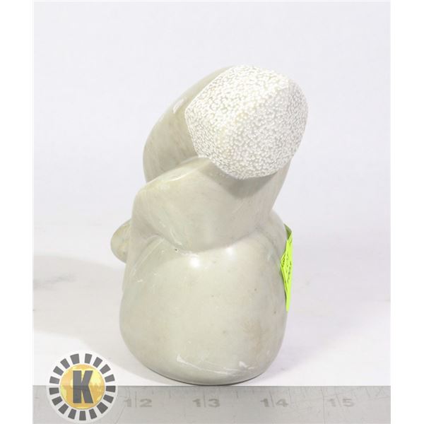 GREY MARBLE ELEPHANT STATUE CARVING HEAVY