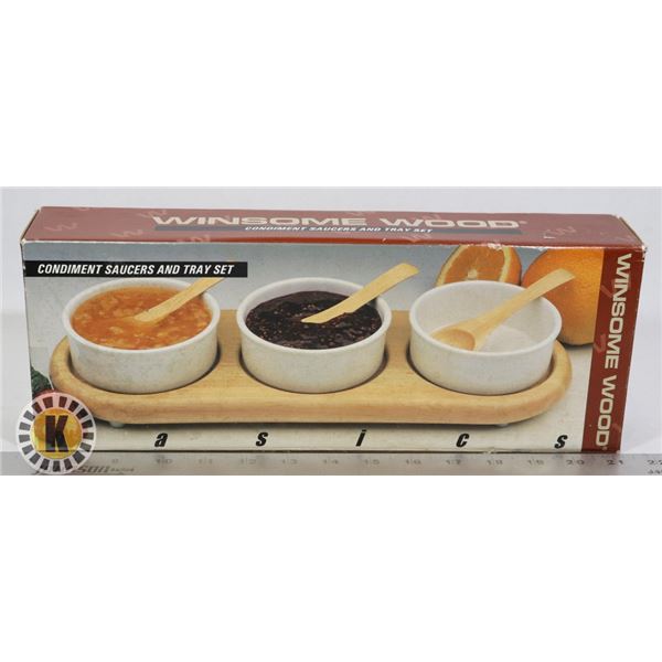 CONDIMENTS SAUCERS+TRAY AND KITCHEN DECOR