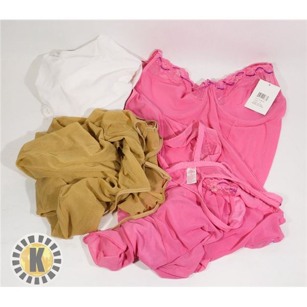 BODY SUIT, SHEER DRESS, CAMI/PANTY SET (ONE OF EA)