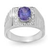 Image 1 : ACA CERTIFIED 2.75ct TANZANITE & DIAMOND MENS RING GOLD