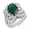 Image 1 : ACA CERTIFIED 4.75ctw EMERALD & DIAMOND RING 14KT GOLD