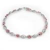 Image 1 : CERTIFIED 3.83ctw RED SAPPHIRE & DIAMOND BRACELET GOLD