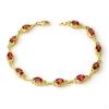 Image 1 : CERTIFIED 4.50ctw PINK TOURMALINE BRACELET YELLOW GOLD