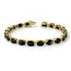 Image 1 : GENUINE 35.0 ctw SAPPHIRE TENNIS BRACELET YELLOW GOLD