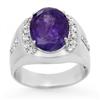 Image 1 : ACA CERTIFIED 7.33ct TANZANITE & DIAMOND MENS RING GOLD