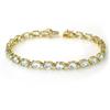 Image 1 : CERTIFIED 12.0ct AQUAMARINE TENNIS BRACELET YELLOW GOLD